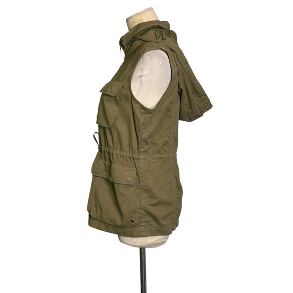 J.Crew Classic twill Chino green hoodie vest jacket size XS - Picture 9 of 13